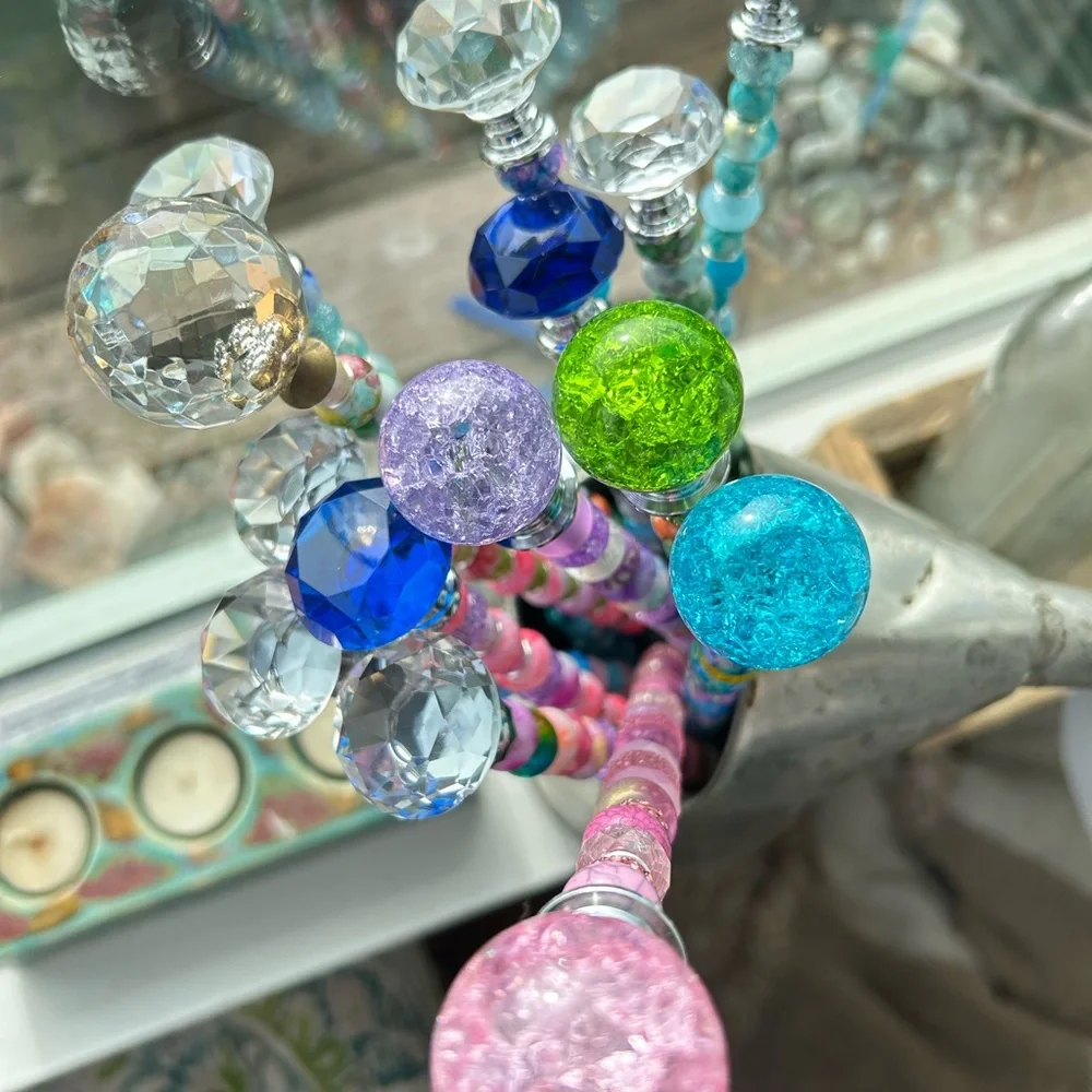 Colorful  Art Sticks/Fairy wands for house plants/plant stakes/garden art - Picture 3 of 7